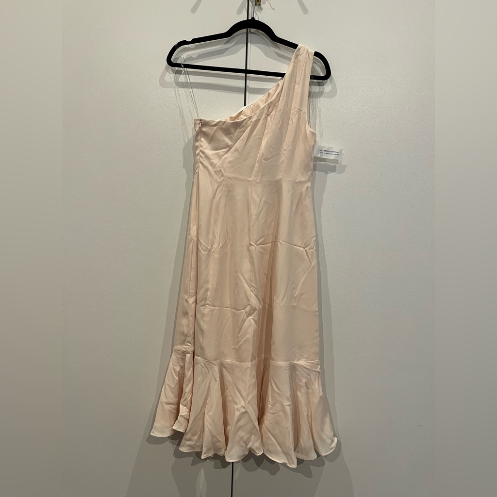 Fame And Partners Champagne One Shoulder Midi Dress - Sz 0